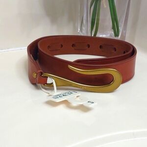 Lauren Ralph Lauren Brown Belt with Gold Buckle